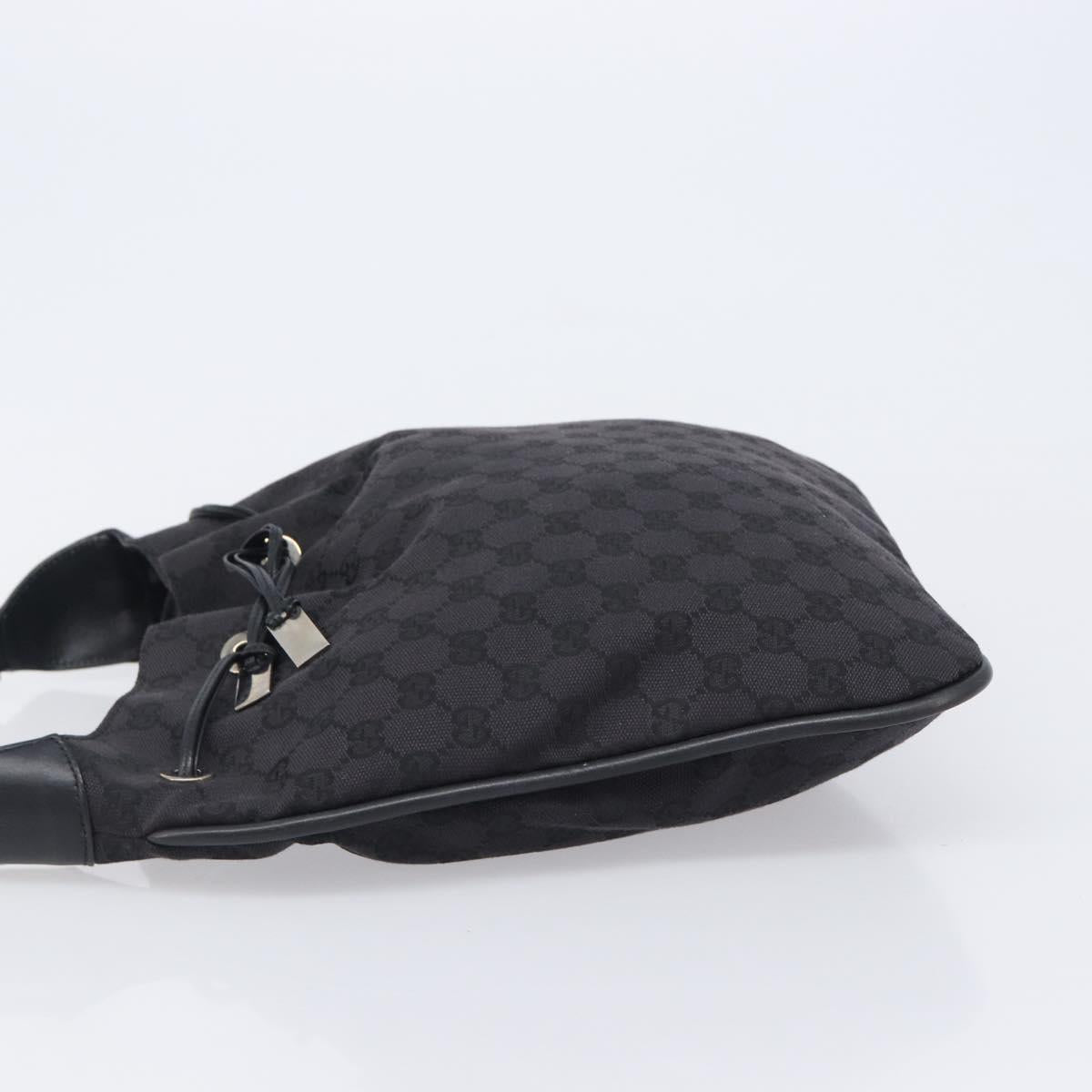 GUCCI GG Canvas Bamboo Hand Bag Black Silver 001 4033 Auth 204403A