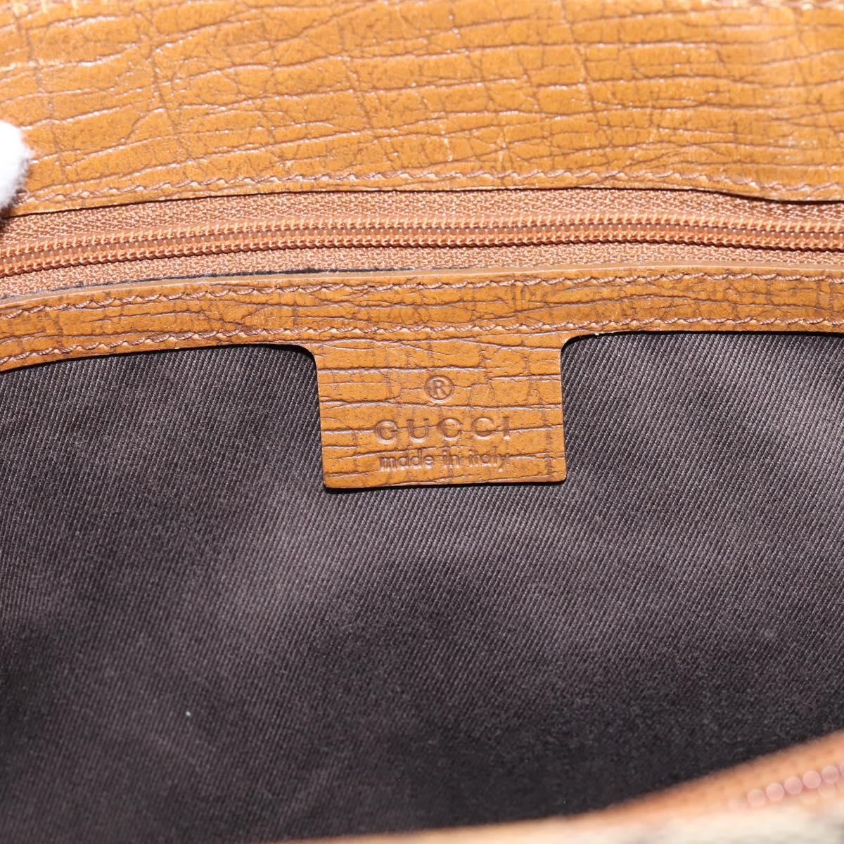 GUCCI GG Canvas Bamboo Hand Bag Beige Black 112526 Auth 204419A