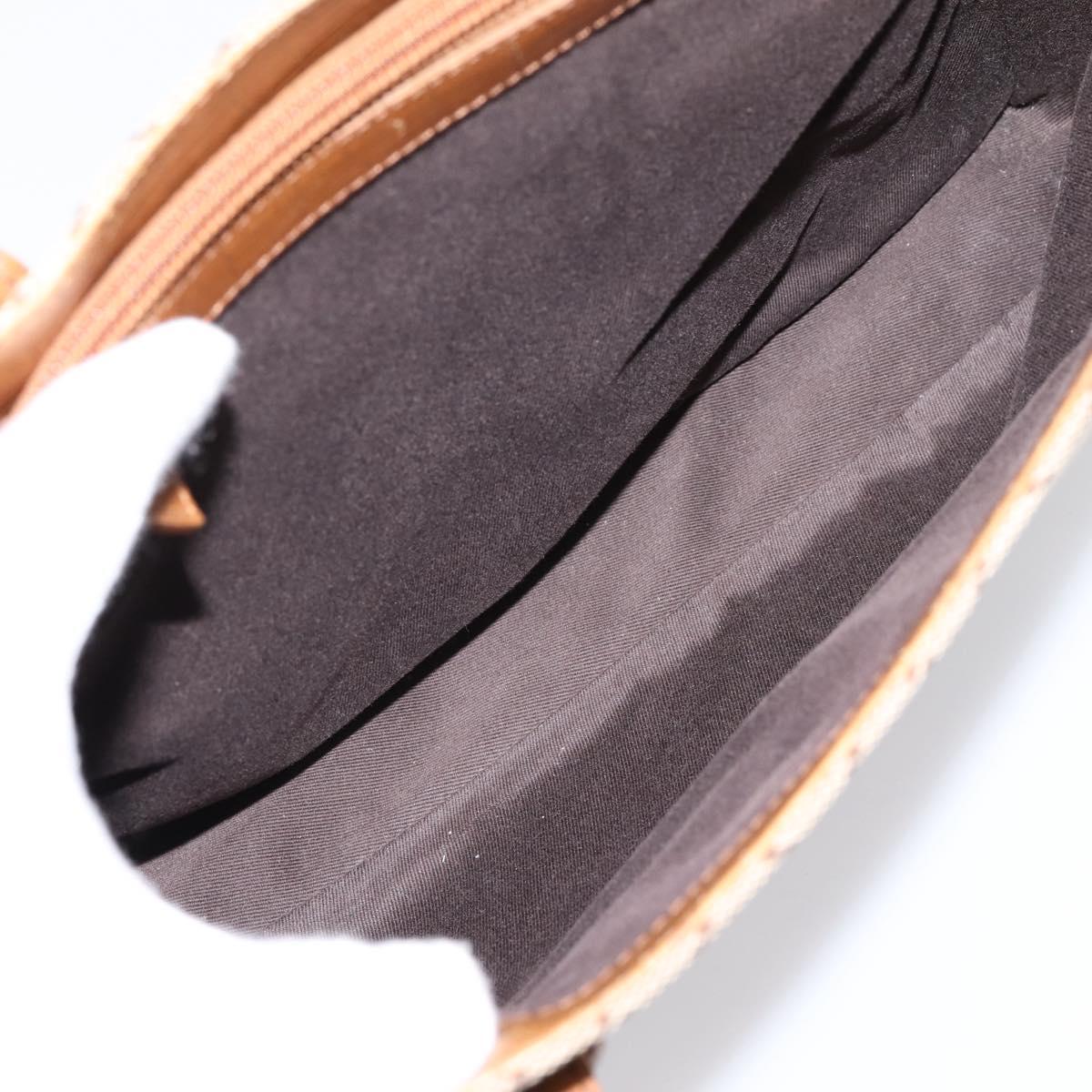 GUCCI GG Canvas Bamboo Hand Bag Beige Black 112526 Auth 204419A