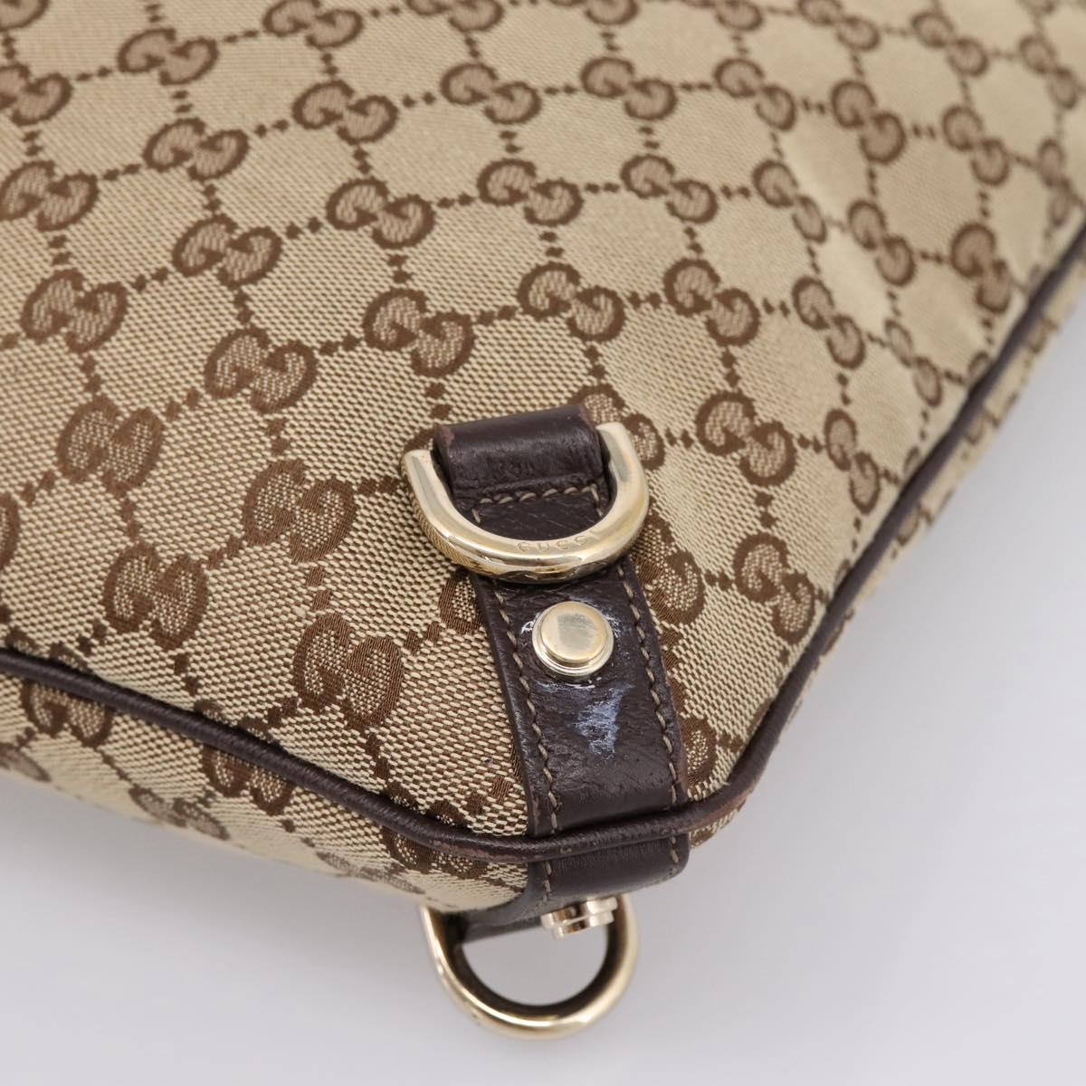 GUCCI GG Canvas Abbey Shoulder Bag Beige Gold 131326 Auth 204420A