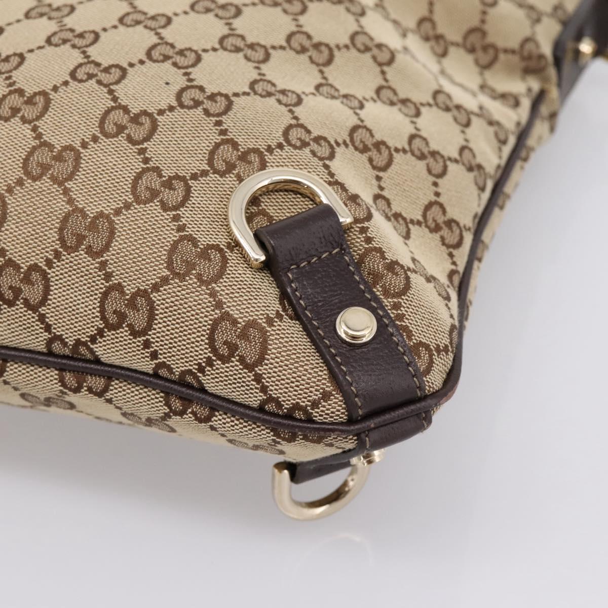 GUCCI GG Canvas Abbey Shoulder Bag Beige Gold 131326 Auth 204420A