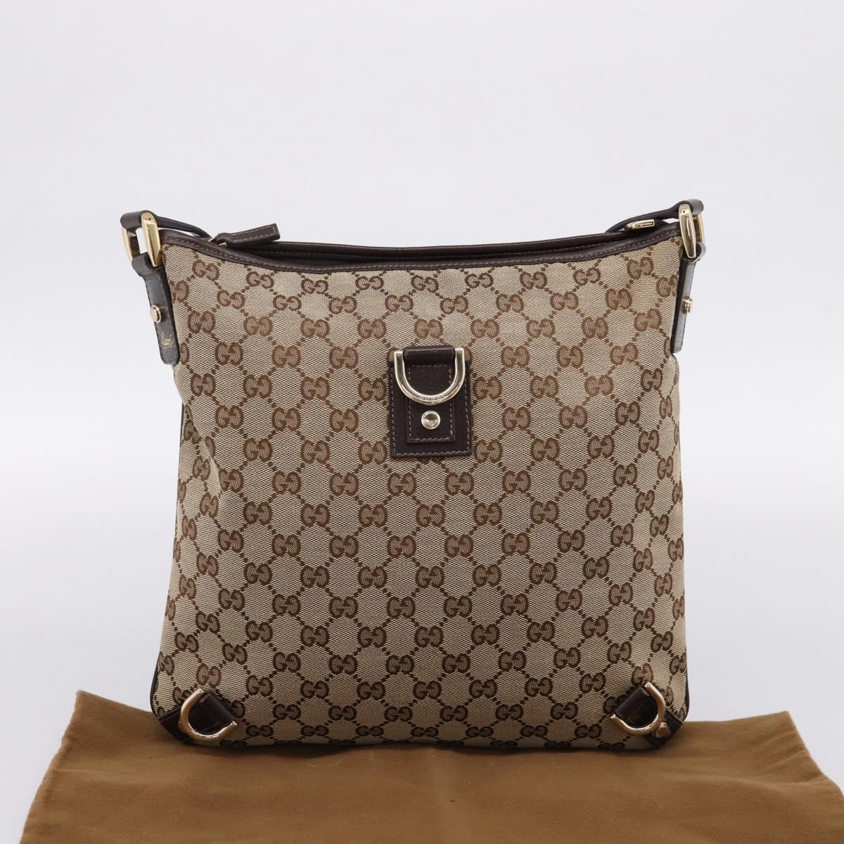 GUCCI GG Canvas Abbey Shoulder Bag Beige Gold 131326 Auth 204420A