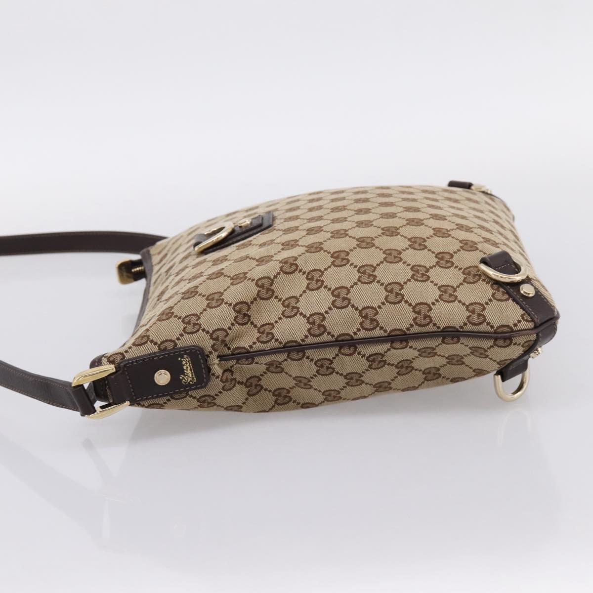 GUCCI GG Canvas Abbey Shoulder Bag Beige Gold 131326 Auth 204420A