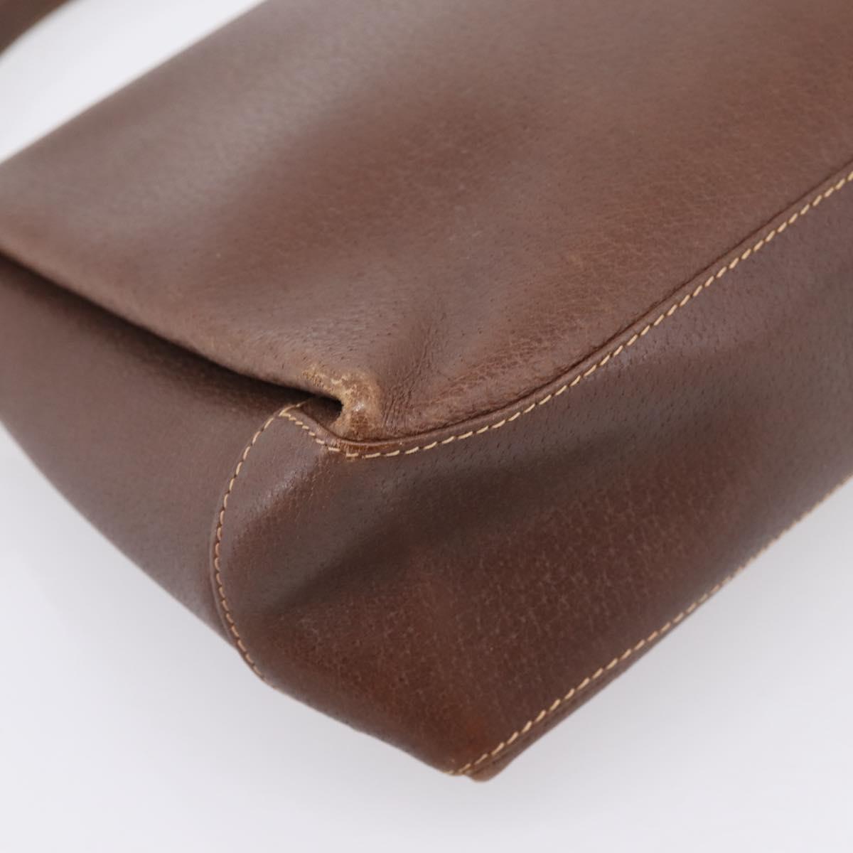 GUCCI Bamboo Hand Bag Leather Brown Gold 000 33 0175 Auth 204425