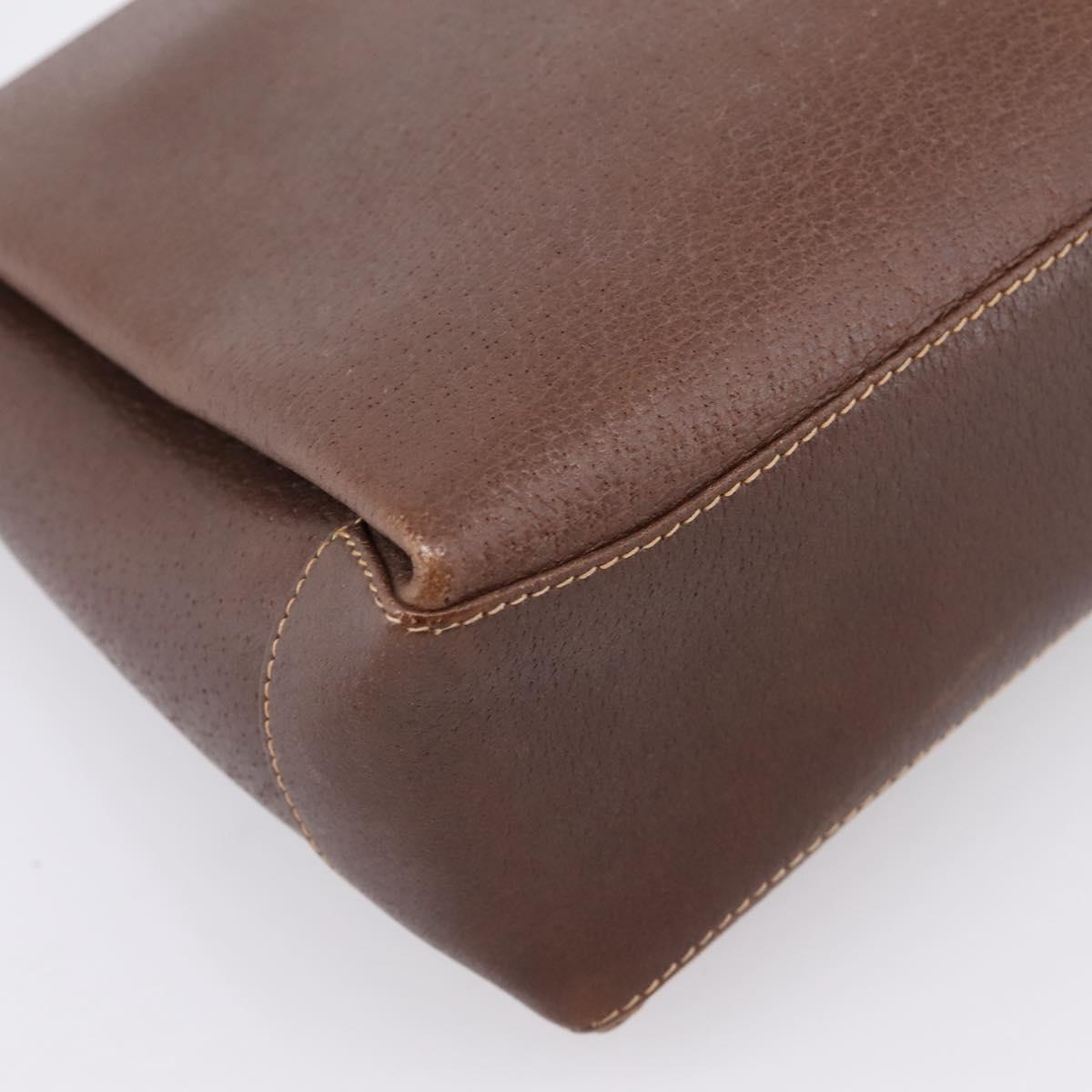 GUCCI Bamboo Hand Bag Leather Brown Gold 000 33 0175 Auth 204425