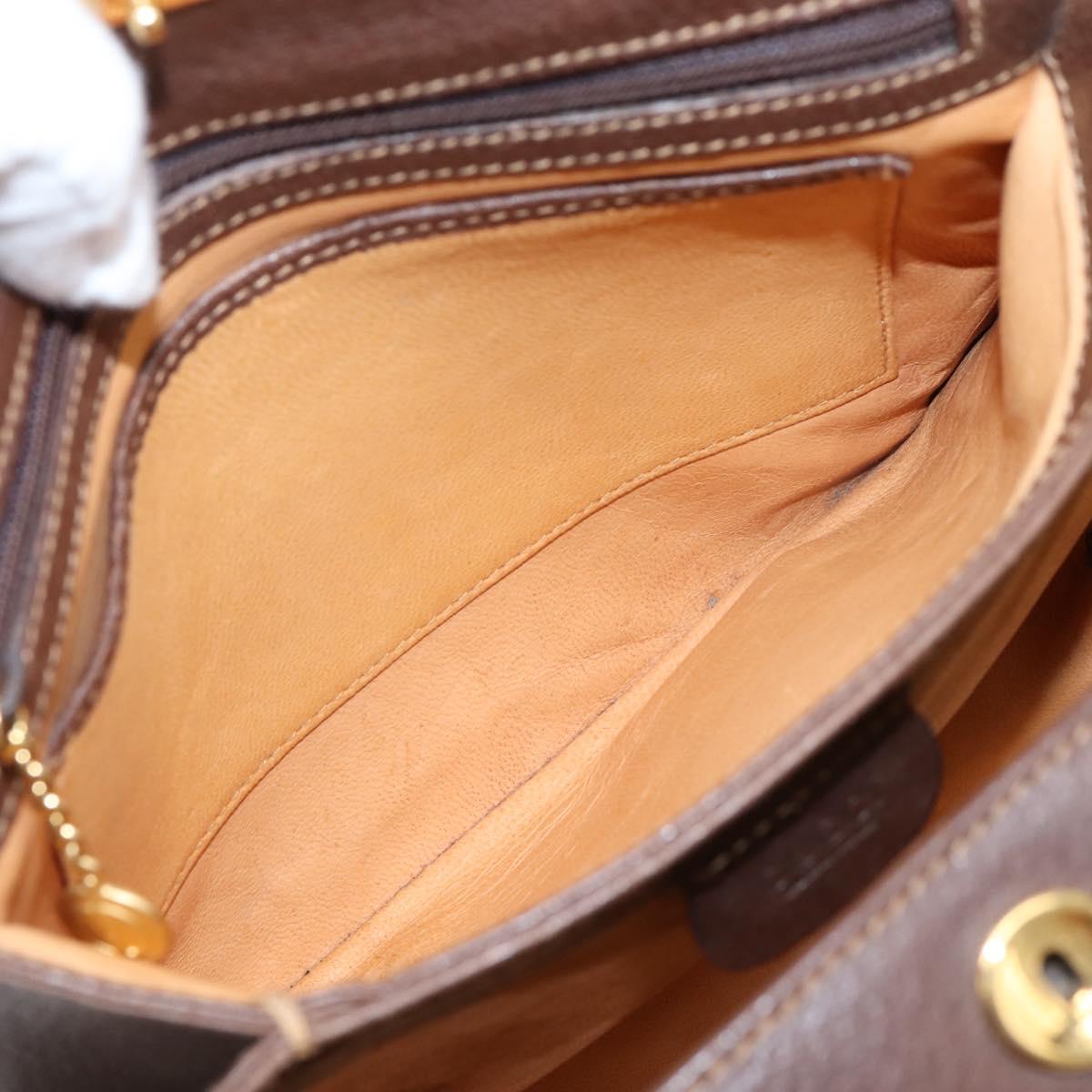 GUCCI Bamboo Hand Bag Leather Brown Gold 000 33 0175 Auth 204425
