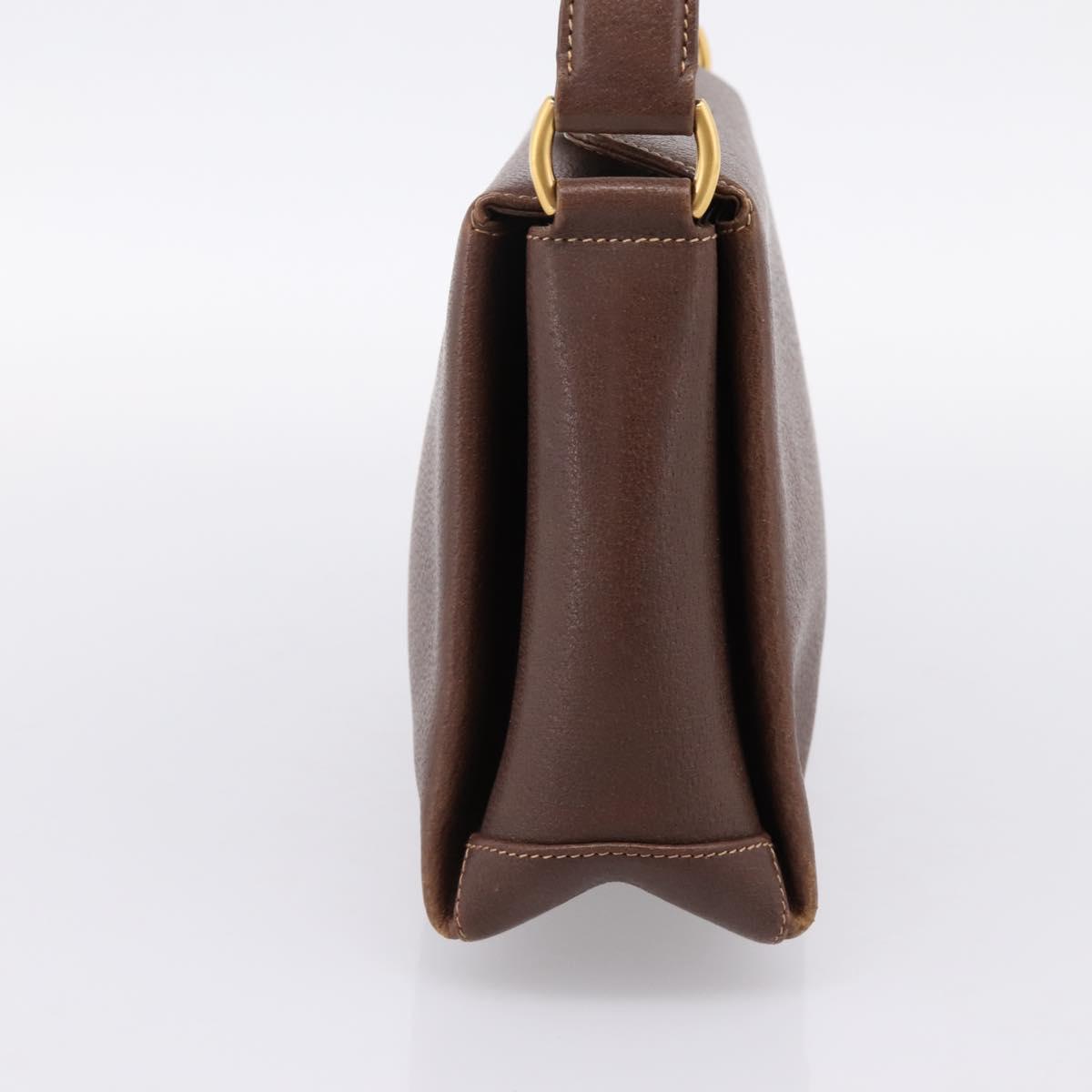 GUCCI Bamboo Hand Bag Leather Brown Gold 000 33 0175 Auth 204425