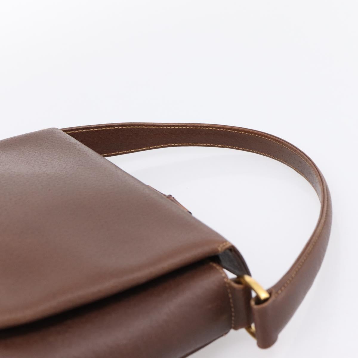 GUCCI Bamboo Hand Bag Leather Brown Gold 000 33 0175 Auth 204425