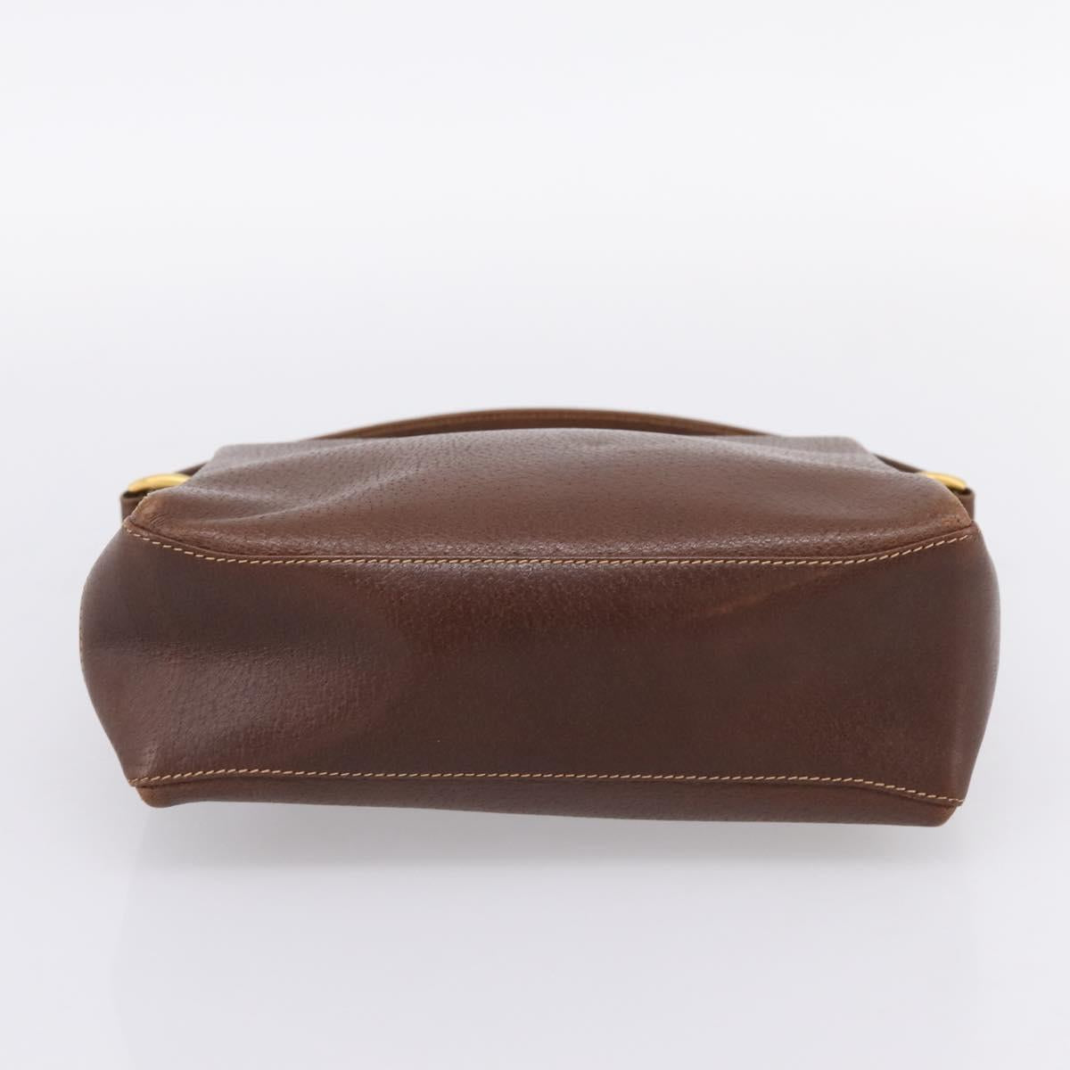 GUCCI Bamboo Hand Bag Leather Brown Gold 000 33 0175 Auth 204425
