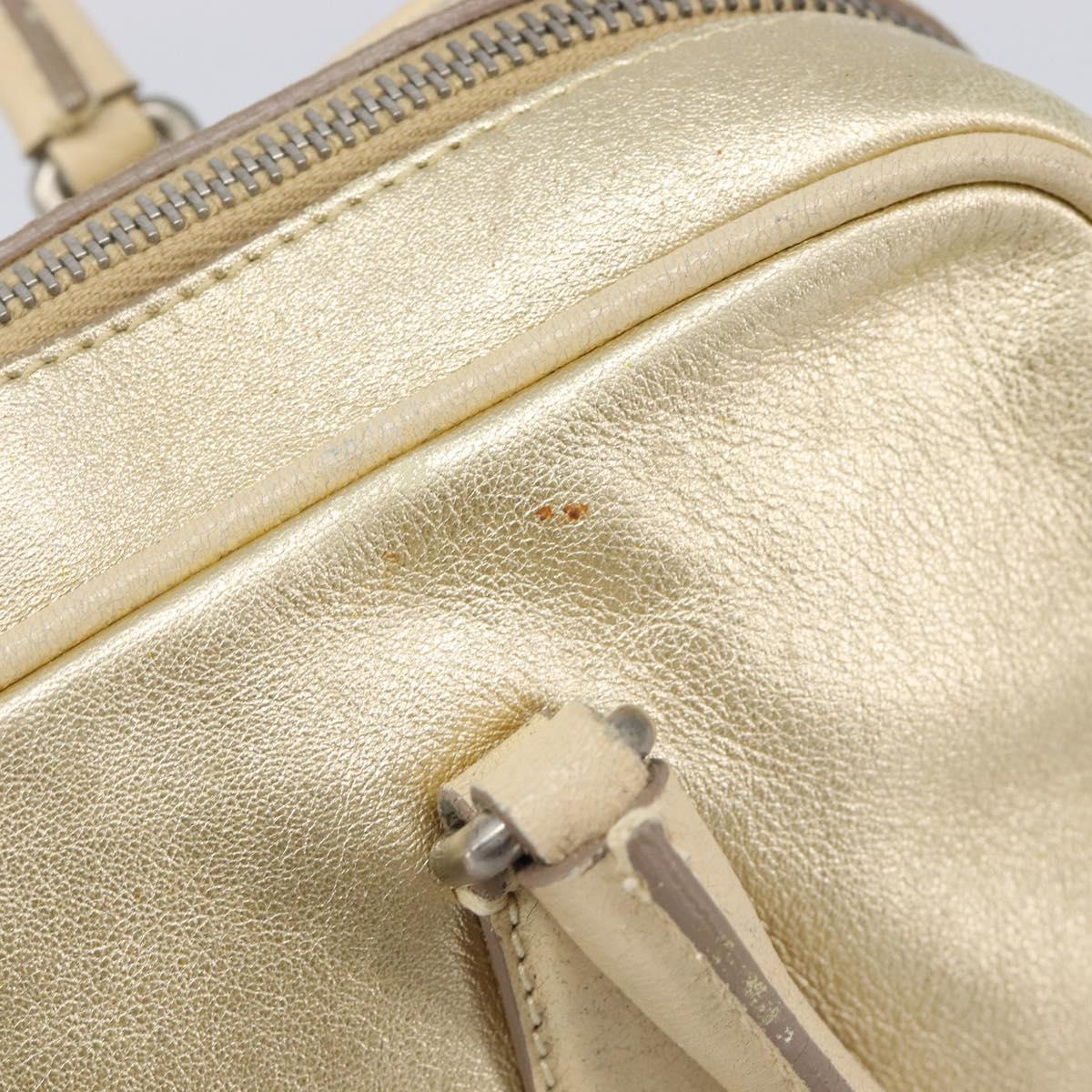 Miu Miu Hand Bag Leather Gold Auth 204426