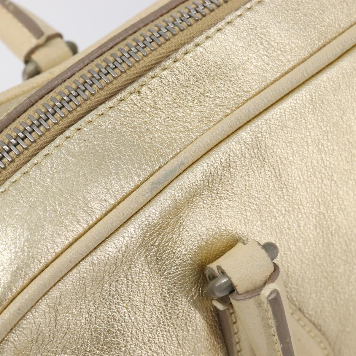 Miu Miu Hand Bag Leather Gold Auth 204426