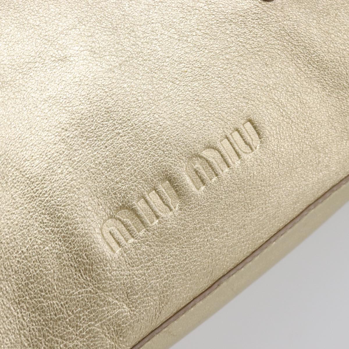 Miu Miu Hand Bag Leather Gold Auth 204426