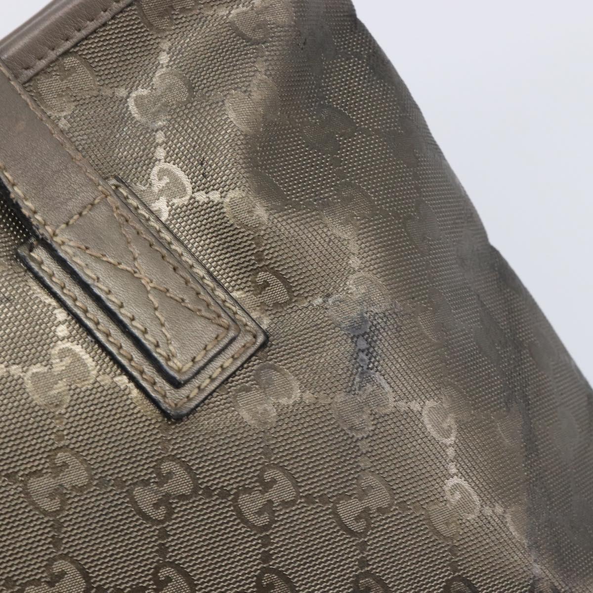 GUCCI GG Implementation Hand Bag PVC Gold Silver 211138 Auth 204428