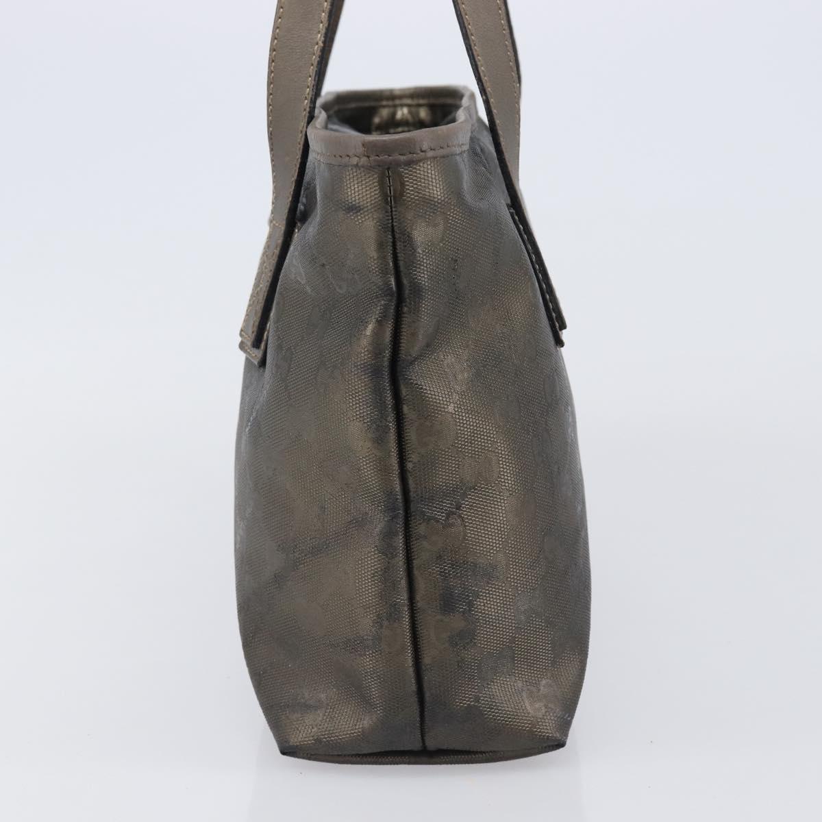 GUCCI GG Implementation Hand Bag PVC Gold Silver 211138 Auth 204428