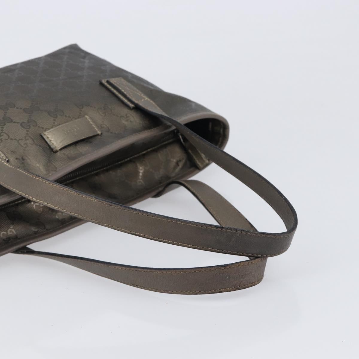 GUCCI GG Implementation Hand Bag PVC Gold Silver 211138 Auth 204428