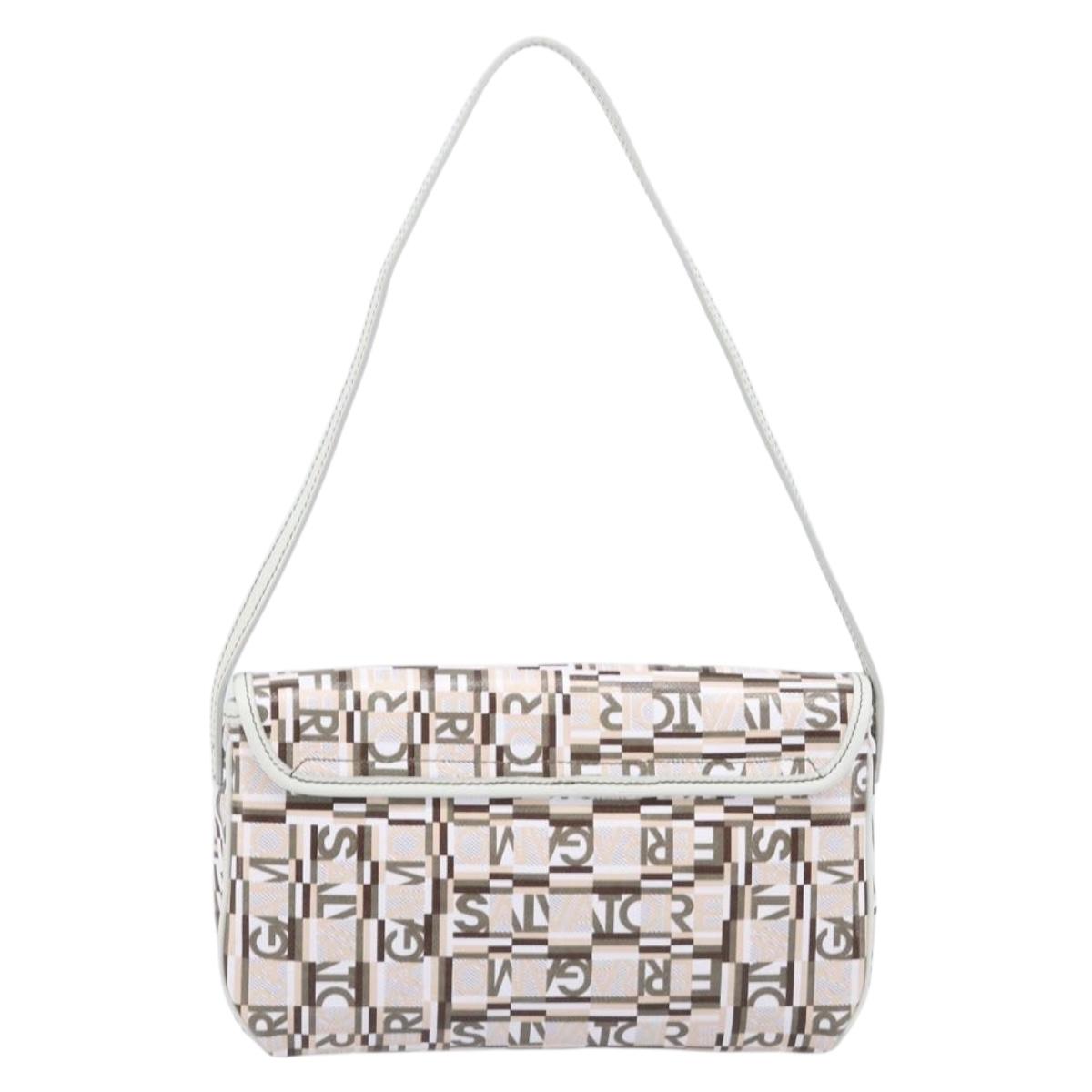 Salvatore Ferragamo Shoulder Bag PVC Canvas Multicolor Silver Auth 204433