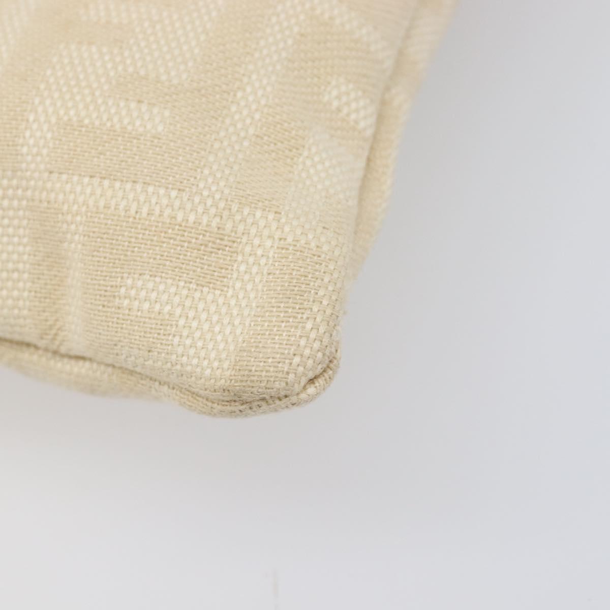 FENDI Zucca Canvas Hand Bag Ivory Gold Auth 204436