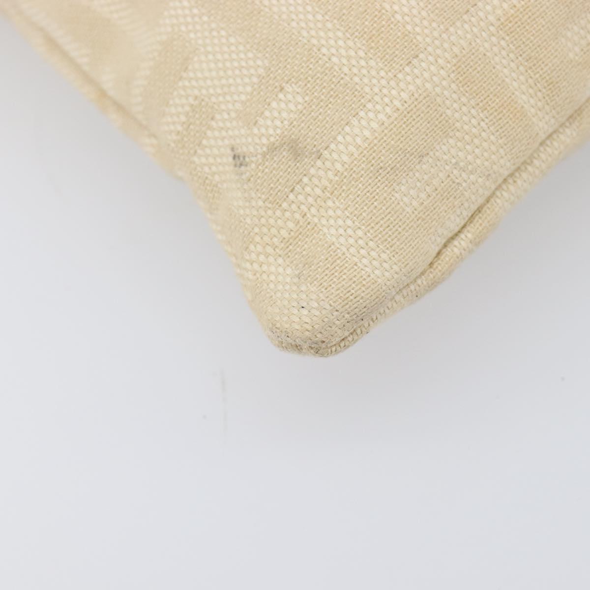 FENDI Zucca Canvas Hand Bag Ivory Gold Auth 204436