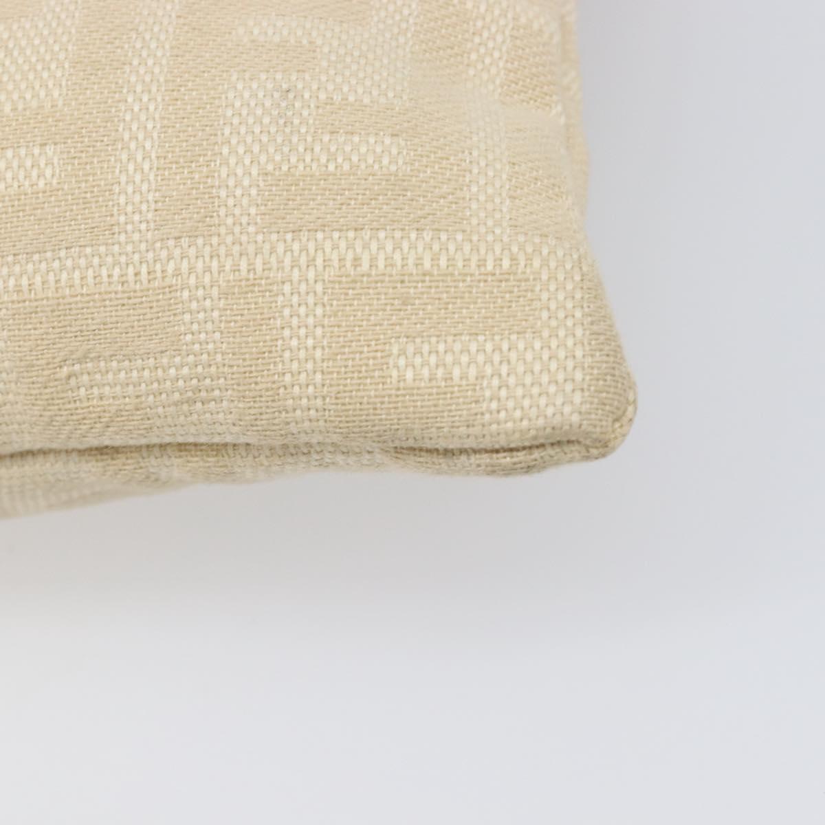 FENDI Zucca Canvas Hand Bag Ivory Gold Auth 204436