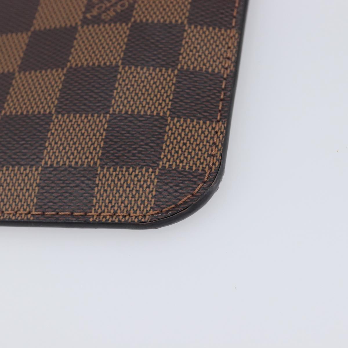 LOUIS VUITTON Damier Ebene Neverfull MM Pouch LV Auth 204437A