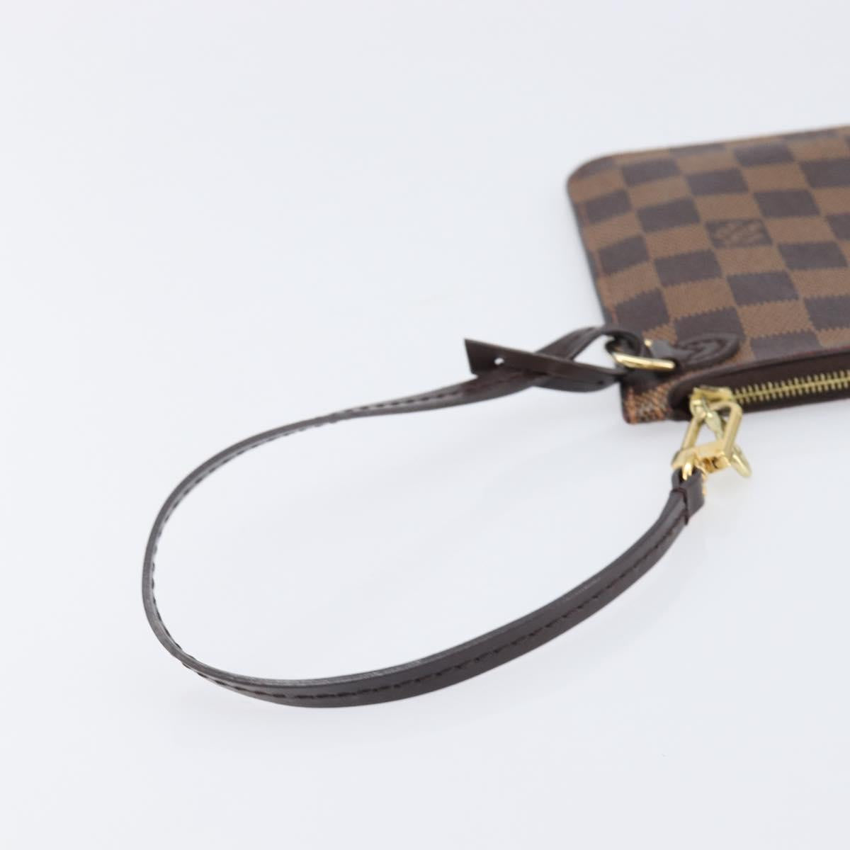 LOUIS VUITTON Damier Ebene Neverfull MM Pouch LV Auth 204437A