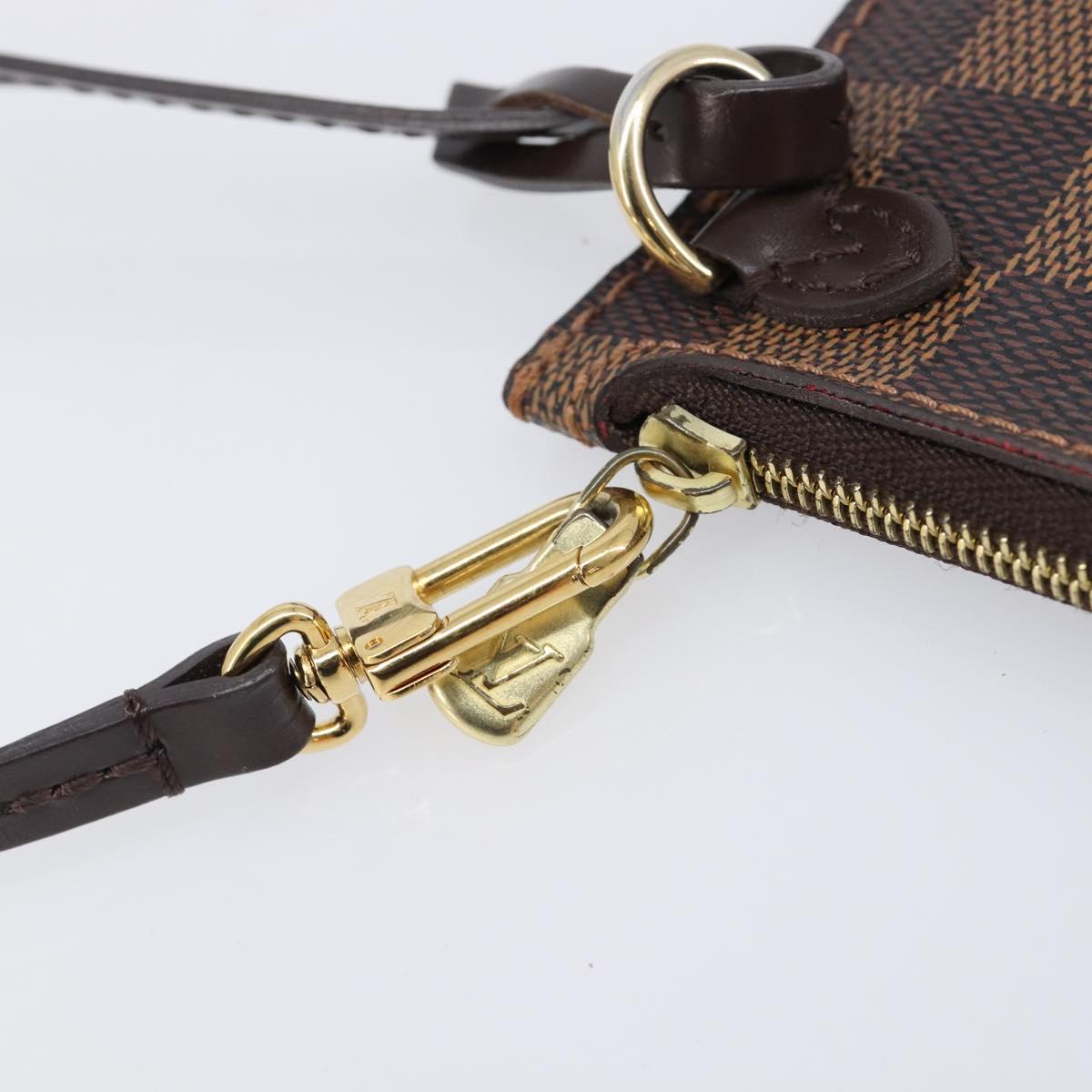 LOUIS VUITTON Damier Ebene Neverfull MM Pouch LV Auth 204437A