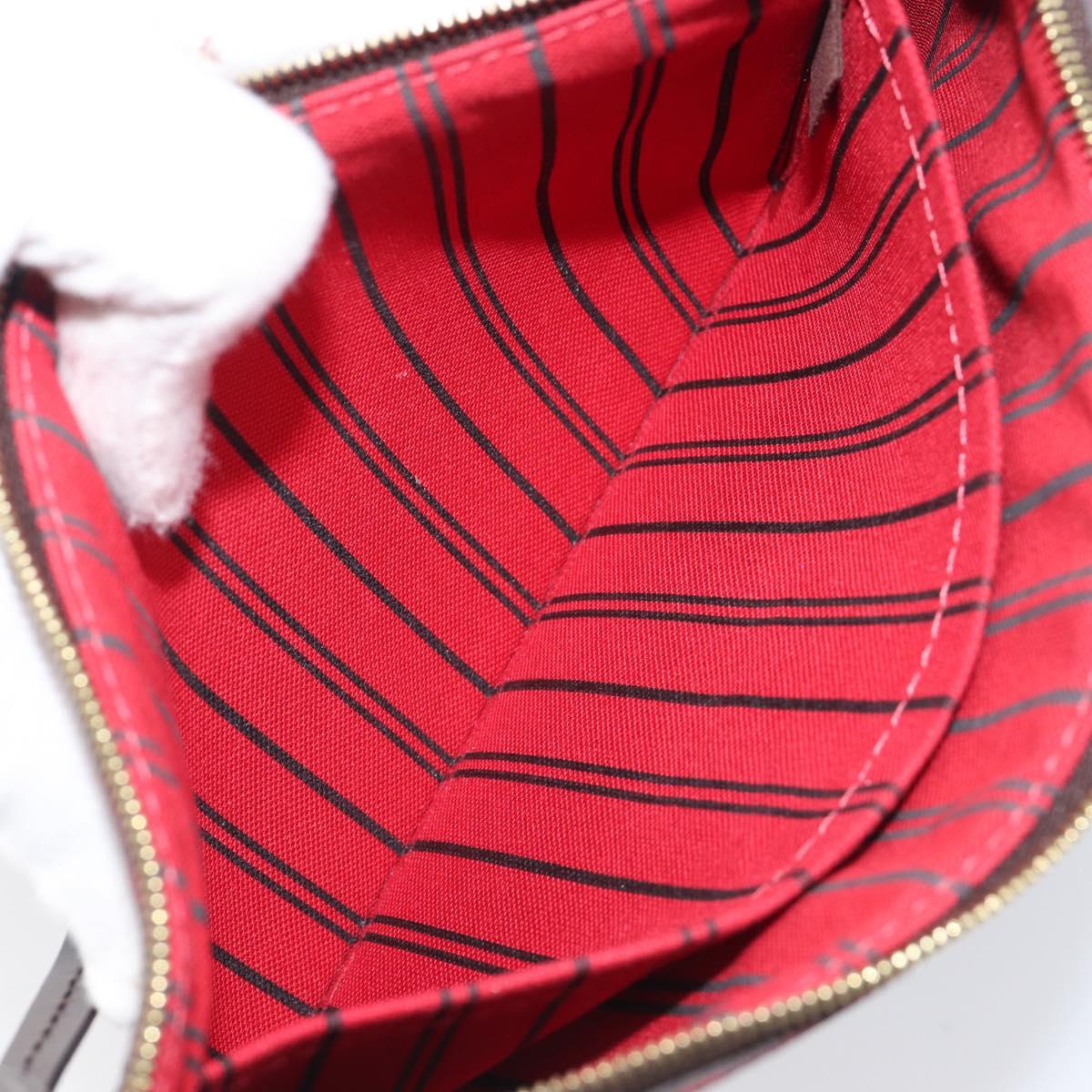 LOUIS VUITTON Damier Ebene Neverfull MM Pouch LV Auth 204437A