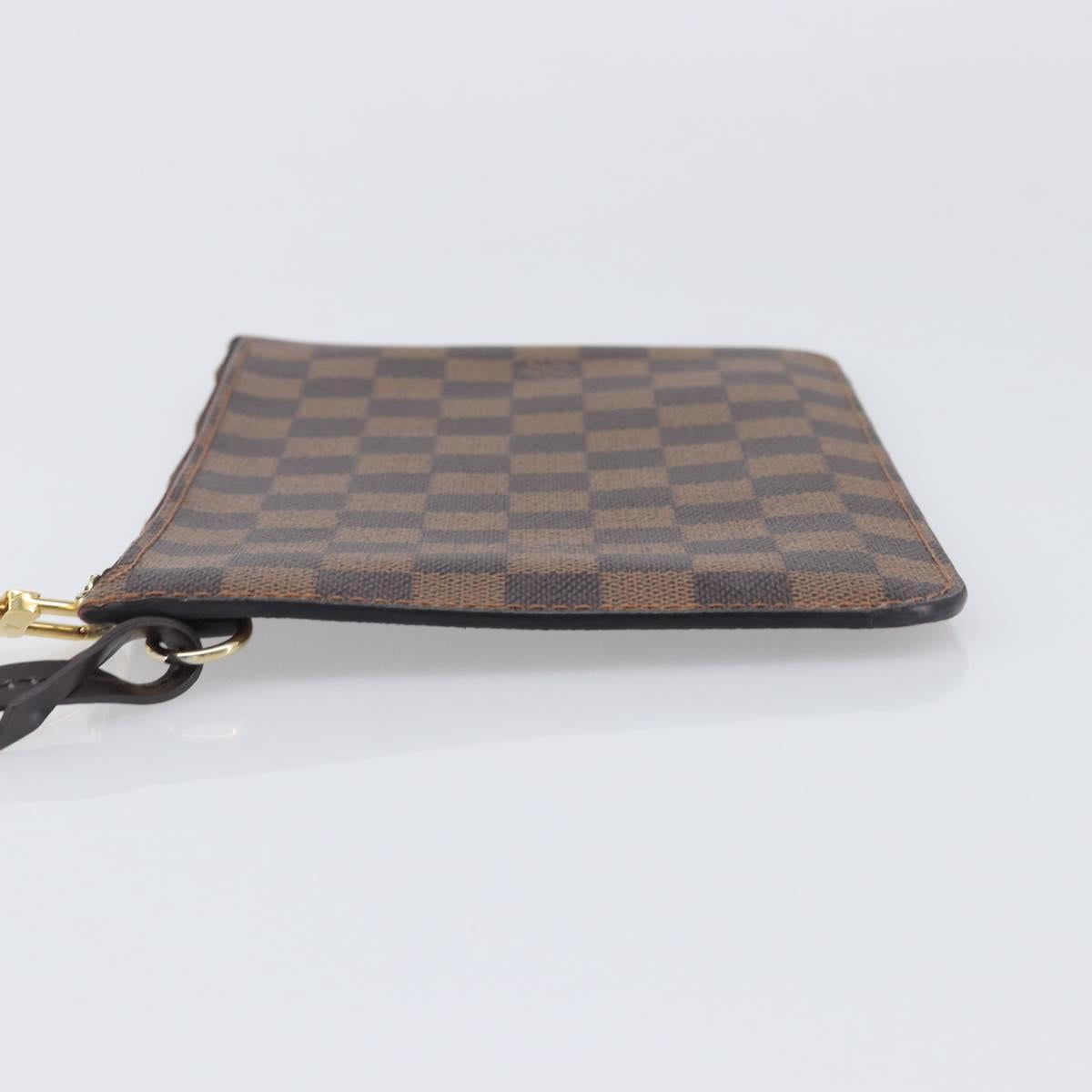 LOUIS VUITTON Damier Ebene Neverfull MM Pouch LV Auth 204437A