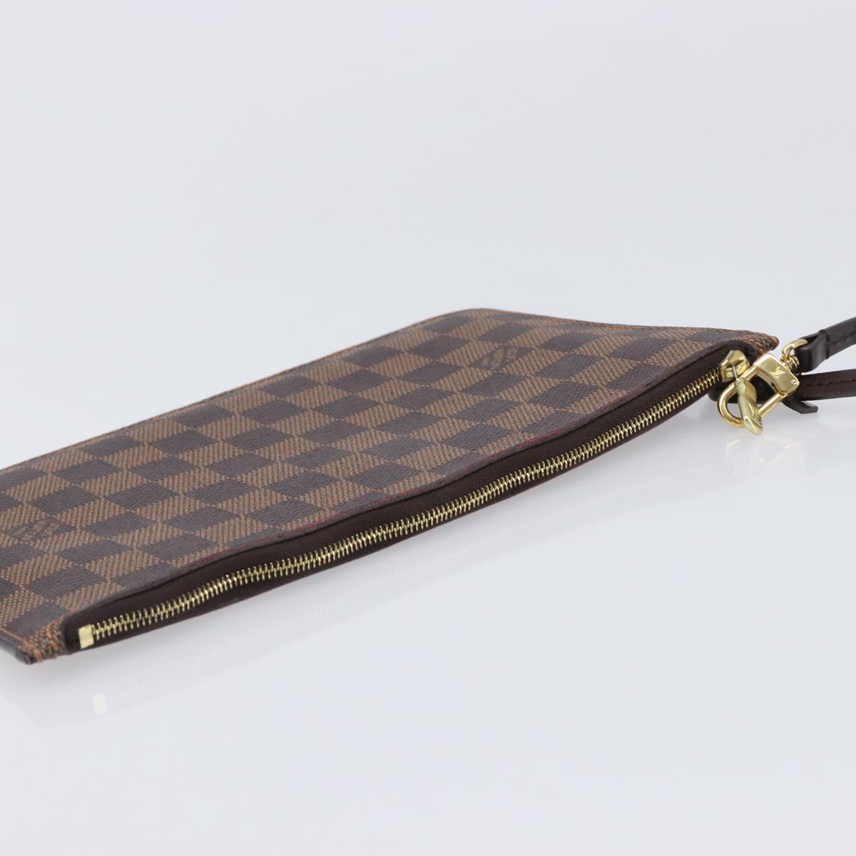LOUIS VUITTON Damier Ebene Neverfull MM Pouch LV Auth 204437A