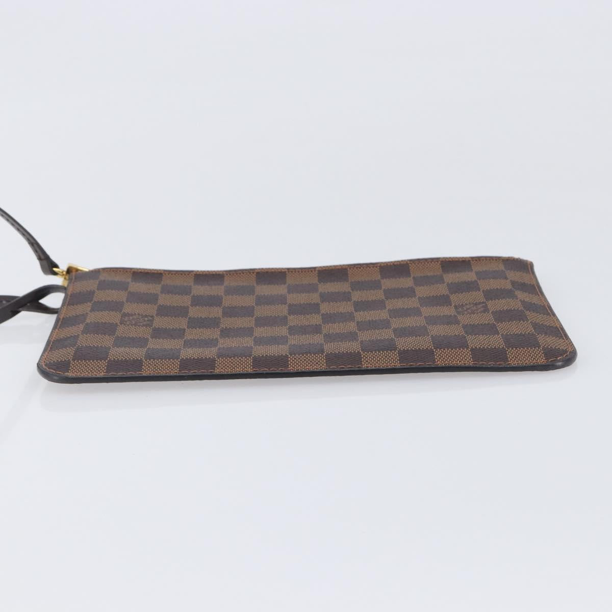 LOUIS VUITTON Damier Ebene Neverfull MM Pouch LV Auth 204437A