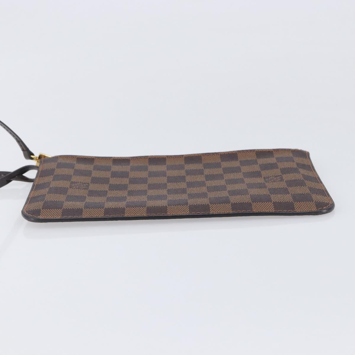 LOUIS VUITTON Damier Ebene Neverfull MM Pouch LV Auth 204437A