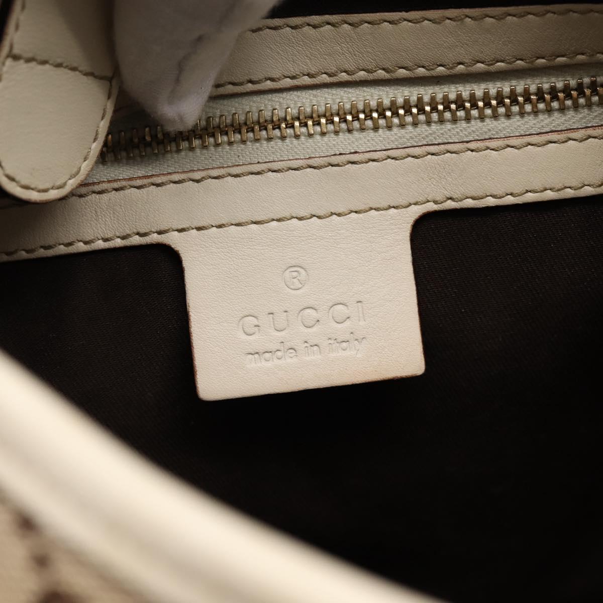 GUCCI GG Canvas Shoulder Bag Leather Beige Gold 145778 Auth 204438A