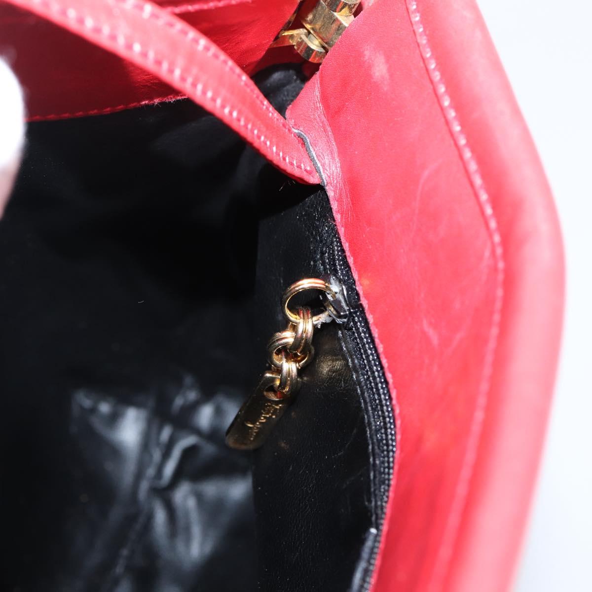 Salvatore Ferragamo Shoulder Bag Coated Canvas Multicolor Gold Auth 204442