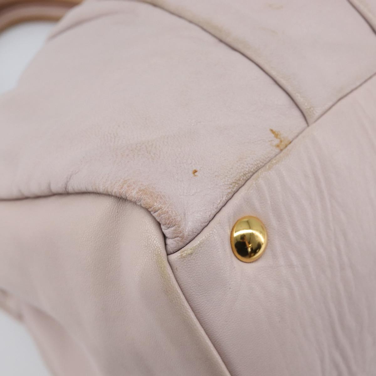 Miu Miu Hand Bag Leather Pink Gold Auth 204447