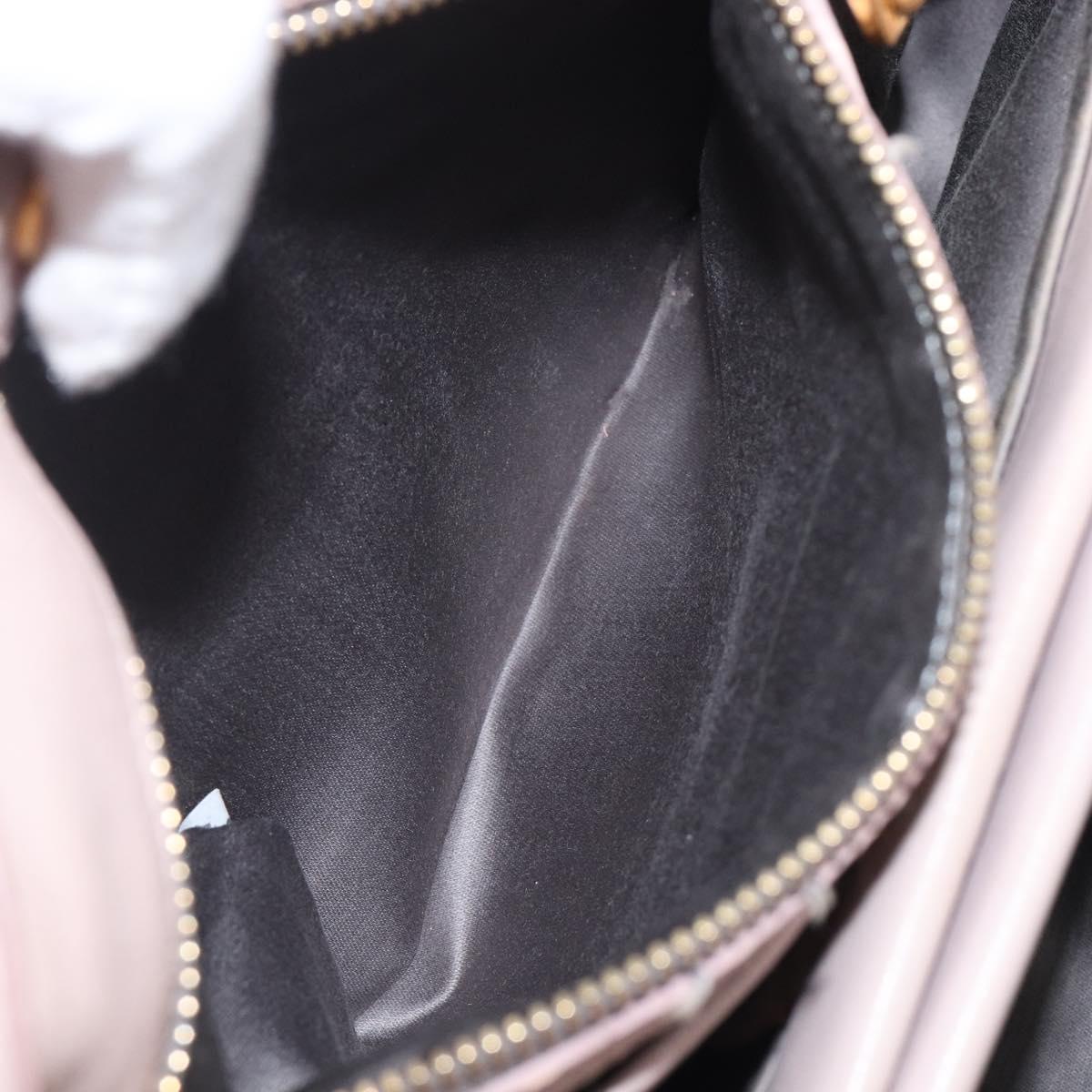 Miu Miu Hand Bag Leather Pink Gold Auth 204447