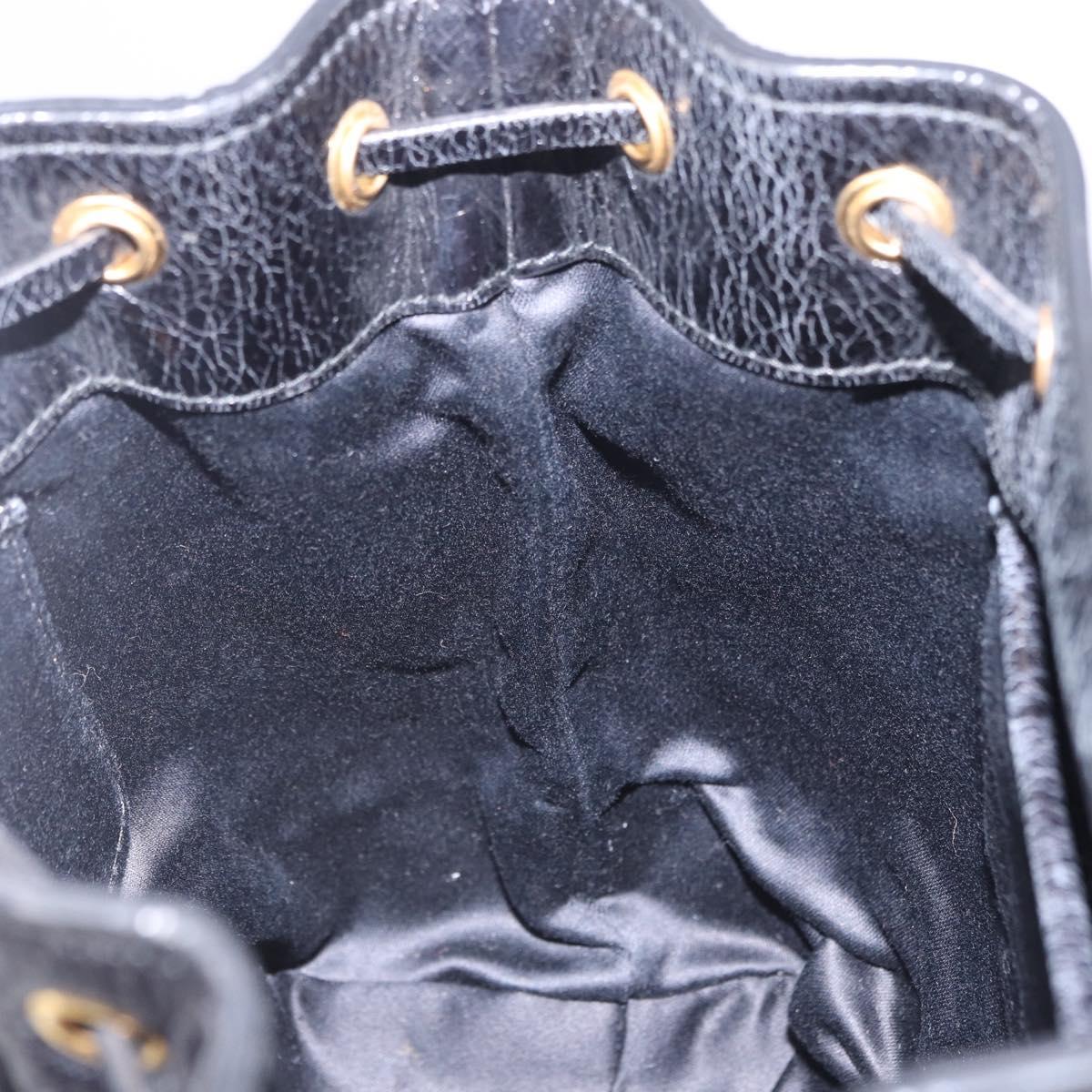 Miu Miu Shoulder Bag Vitellolux Black Gold Auth 204448V