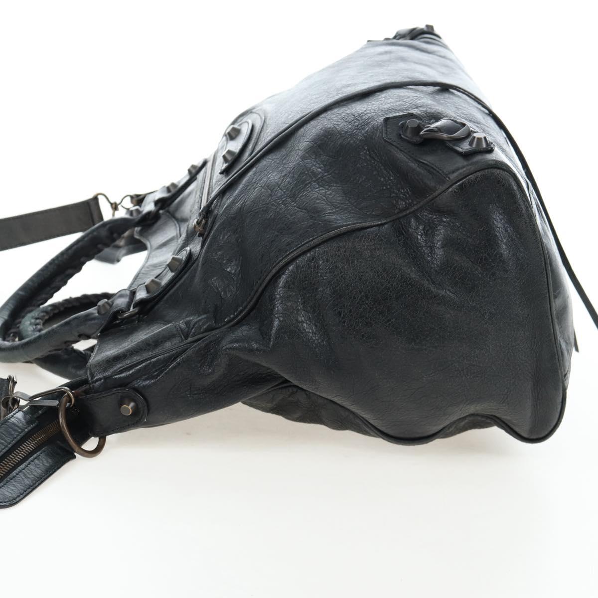 BALENCIAGA Classic City Hand Bag Leather 2way Black 235216 Auth 204449A