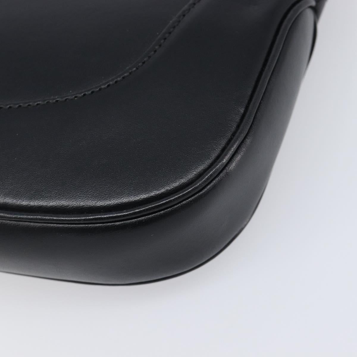 GUCCI Jackie Shoulder Bag Leather Black Silver 001 3306 2684 Auth 204452A