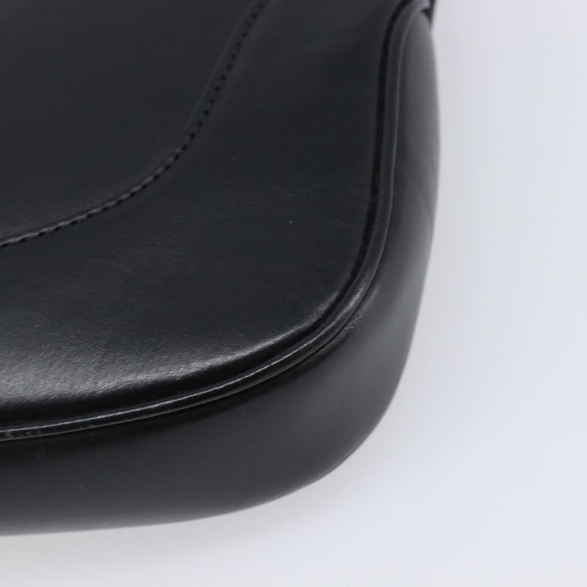 GUCCI Jackie Shoulder Bag Leather Black Silver 001 3306 2684 Auth 204452A