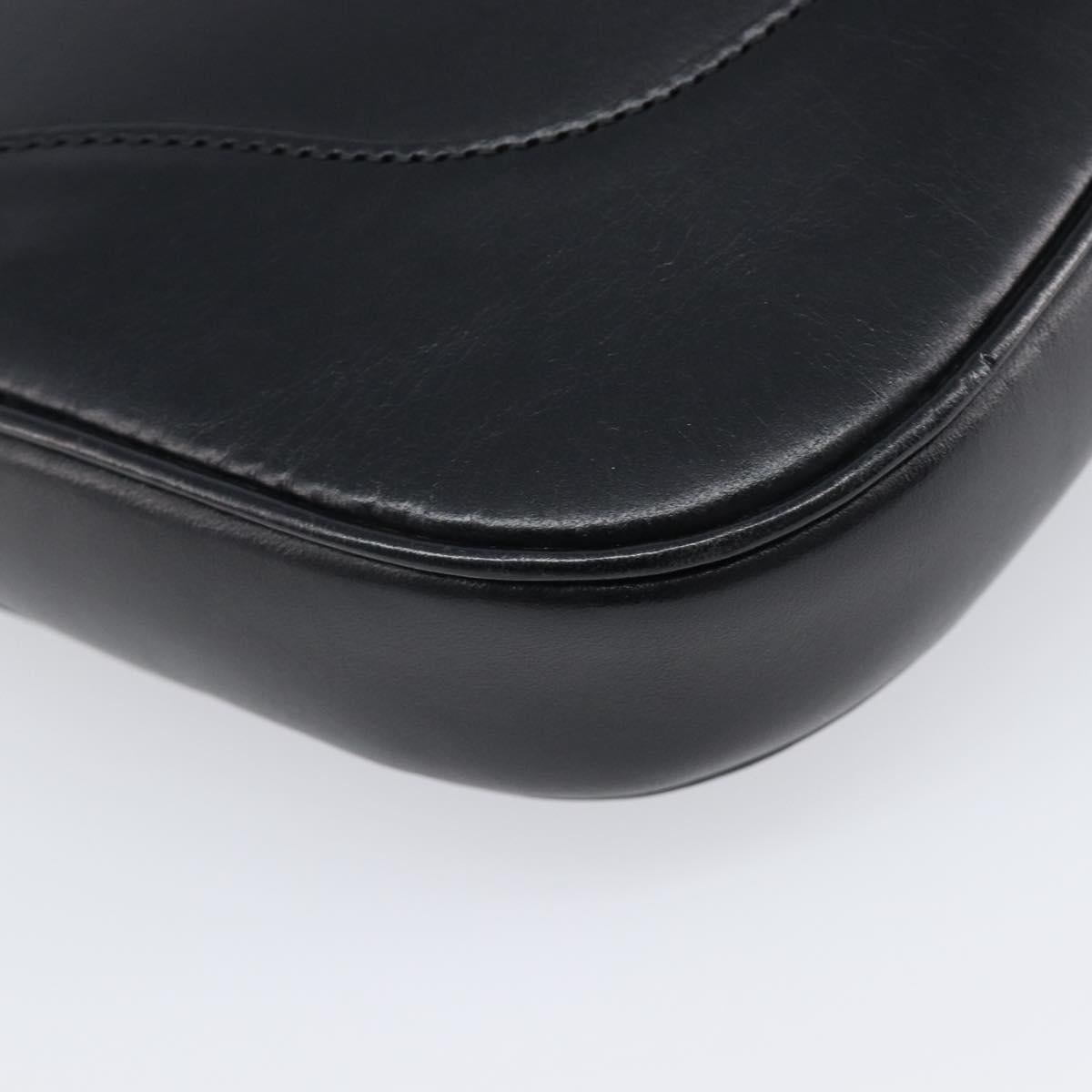 GUCCI Jackie Shoulder Bag Leather Black Silver 001 3306 2684 Auth 204452A