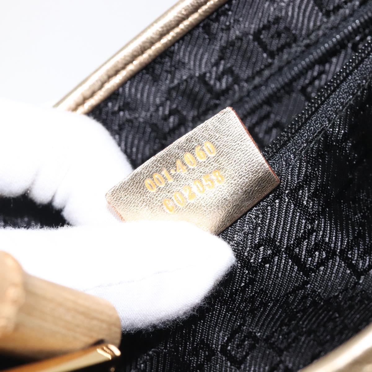 GUCCI Bamboo Kandinsky Shoulder Bag Canvas Gold 001 4060 Auth 204453A