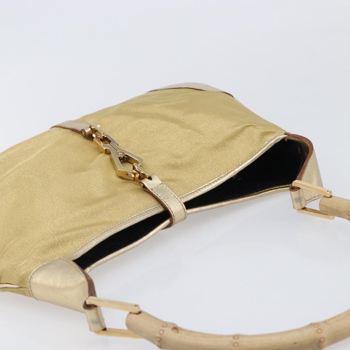 GUCCI Bamboo Kandinsky Shoulder Bag Canvas Gold 001 4060 Auth 204453A