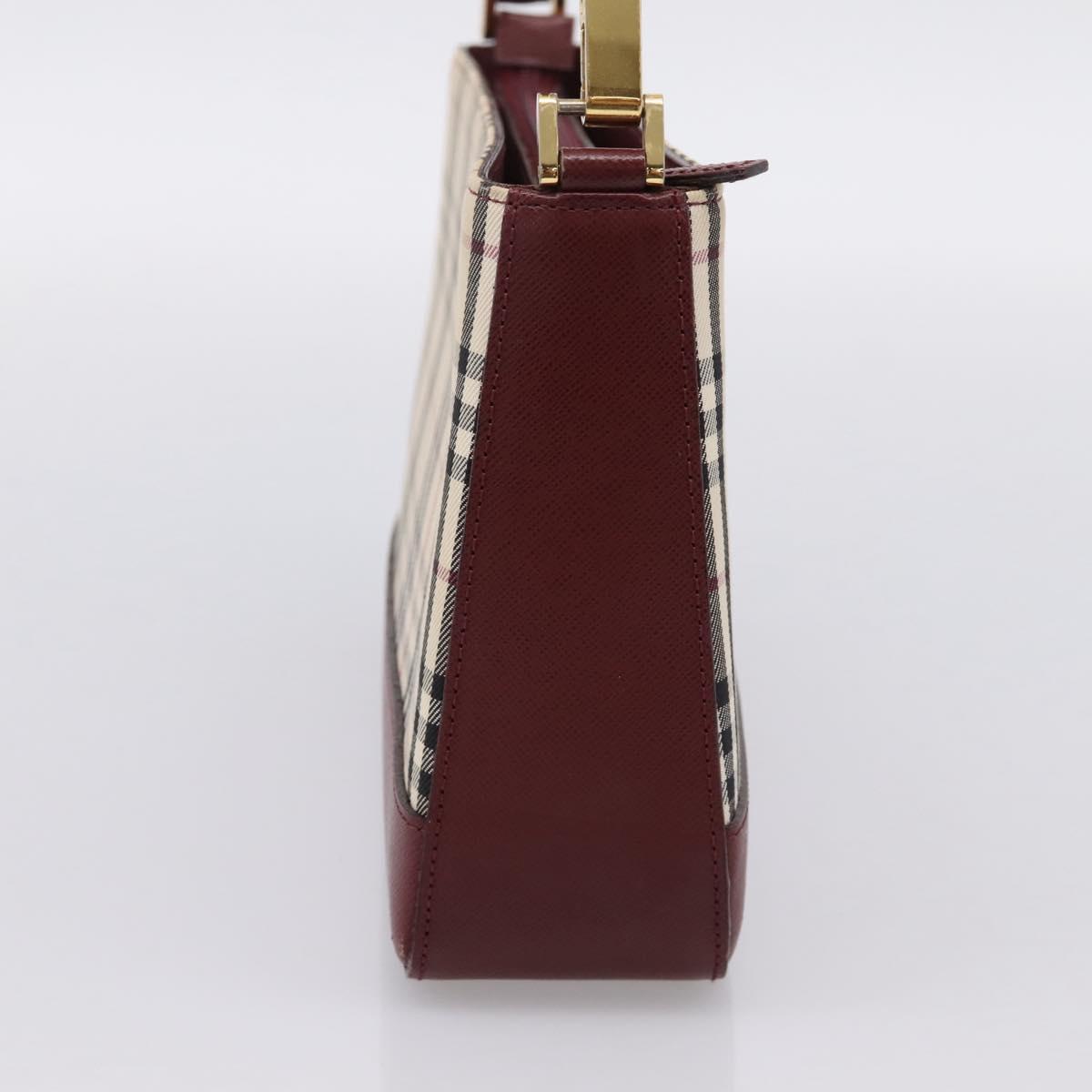 BURBERRY Nova Check Shoulder Bag Canvas Beige Gold Auth 204455