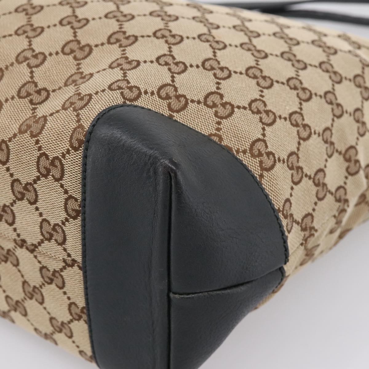 GUCCI GG Canvas Tote Bag Beige Gold 247237 Auth 204456A