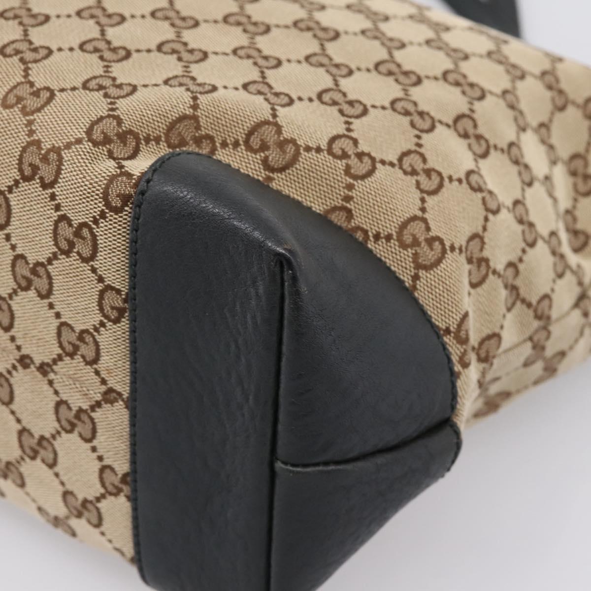 GUCCI GG Canvas Tote Bag Beige Gold 247237 Auth 204456A