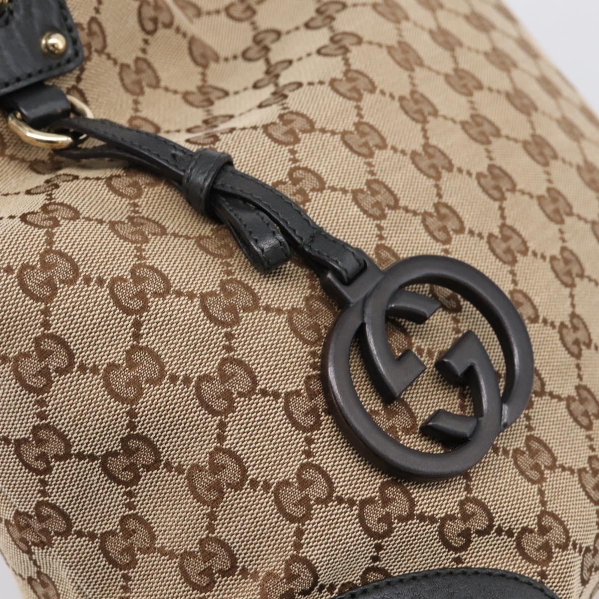 GUCCI GG Canvas Tote Bag Beige Gold 247237 Auth 204456A