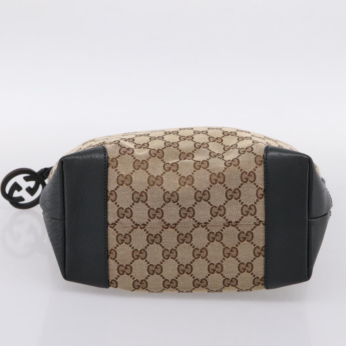 GUCCI GG Canvas Tote Bag Beige Gold 247237 Auth 204456A