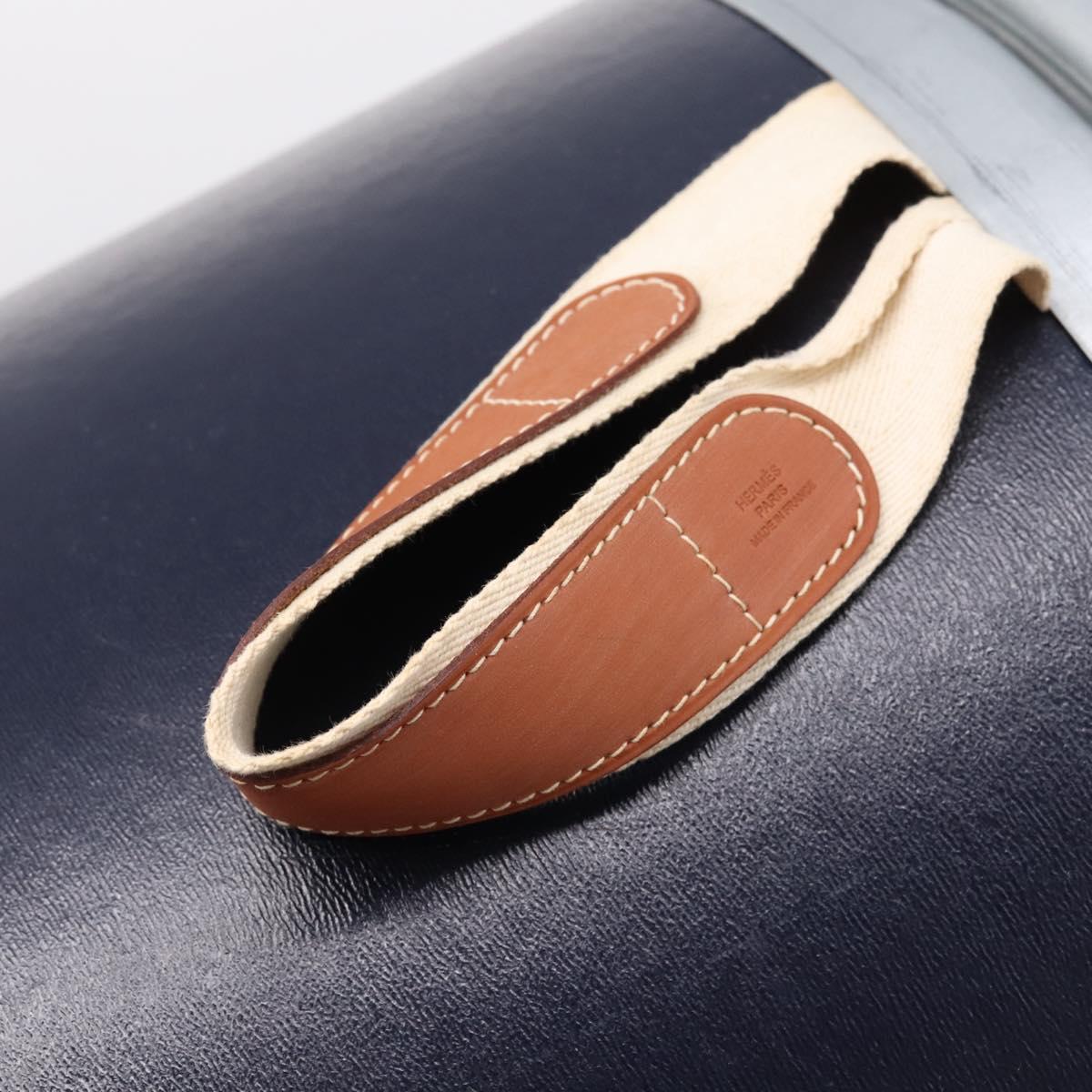 HERMES Saddle Box Accessory Case Metal Navy Auth 204472V