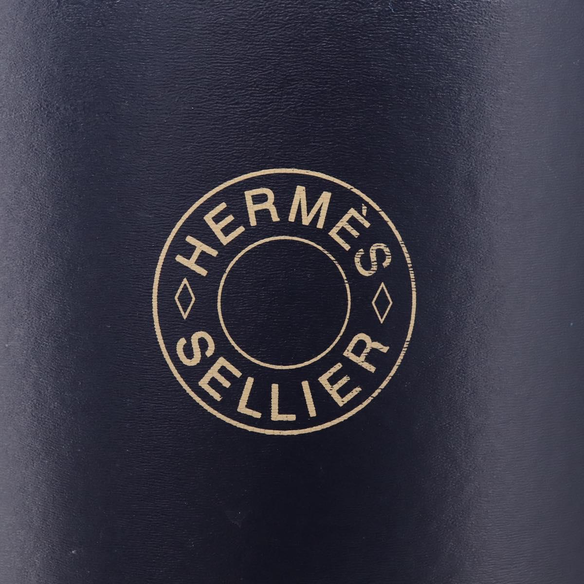 HERMES Saddle Box Accessory Case Metal Navy Auth 204472V