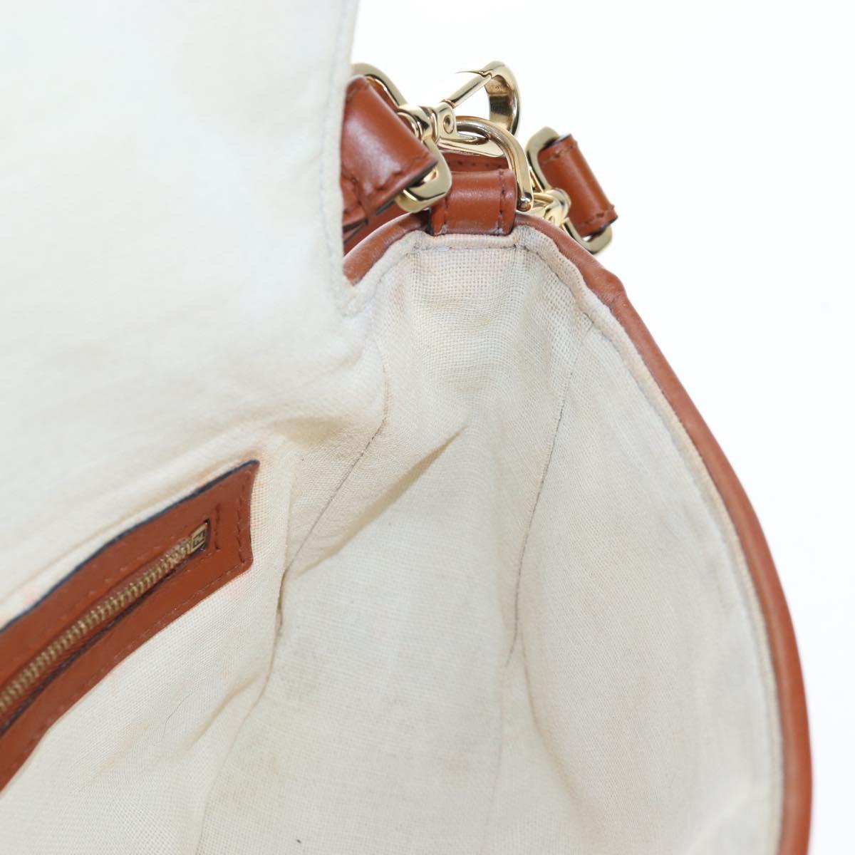 FENDI Zucca Canvas Mamma Baguette Shoulder Bag 2way Multicolor Gold Auth 204491V